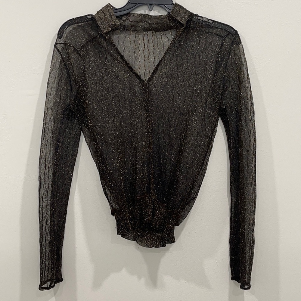 Mesh Black with Gold Sparkle Top